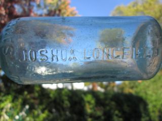 Antique Embossed Aqua Joshua Longfield North of England Sauce Glass