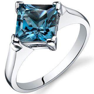 Striking 2 00 Ct London Blue Topaz Engagement Ring Sterling Silver