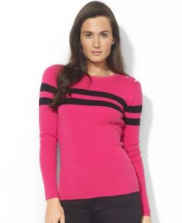 Lauren Ralph Lauren Sweater, Long Sleeve Striped   Womens