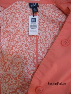 GAP Clothing Clothes Peach Orange Maternity Long Coat Jacket w/ Buckle
