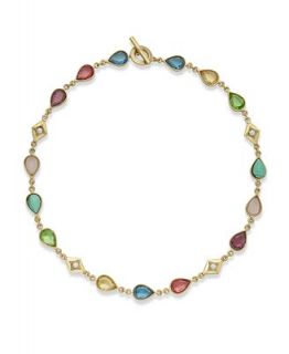 Lauren Ralph Lauren Necklace, 14k Gold Plated Multicolor Bead Necklace