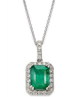 EFFY Collection 14k White Gold Necklace, Emerald (1 3/8 ct. t.w.) and