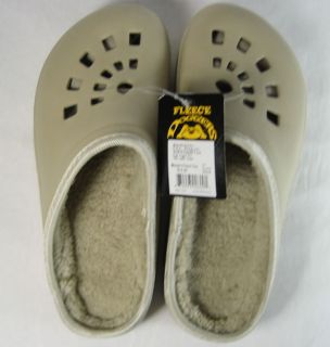 Womens Tan Doggers Fleece Lined Rubber Clogs Ultralite Arch Support