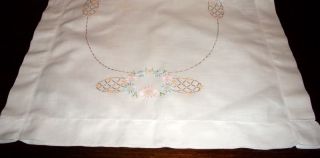 1920’s White Linen Hand Embroidered Pillow Sham