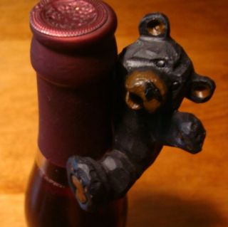 Wine Bottle Neck Hugger Rack Holder Log Cabin Lodge Home Decor