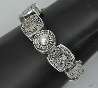 925 Sterling Silver Pearl Lori Bonn Charm Bracelet Love Note