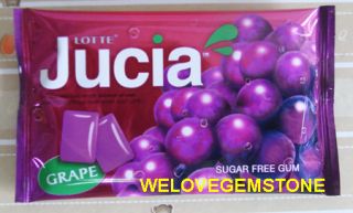 Lotte Jucia Sugar Free Coated Gum Grape Flavor Dental Health 1 Pack 8