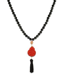 18k Gold Over Sterling Silver Necklace, Onyx (240 ct. t.w.) and