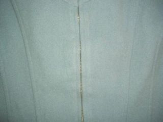 Womens Louben Slate Blue Wool Cashmere Zip Up Blazer Size 10
