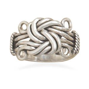Sterling Silver Oxidized Antique Style Love Knot Ring
