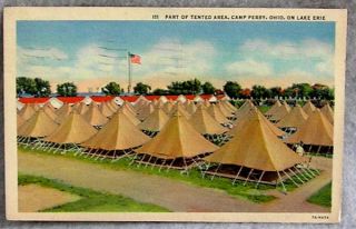 Camp Perry Tents Ohio Lake Erie 1937 PC `