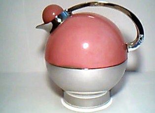 Vintage 1930s Art Deco Spherical Miracle Rose & Chrome Thermal Carafe