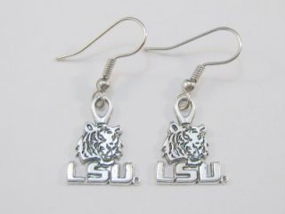 Louisiana State LSU Tigers Silver Earrings Jewelry 1