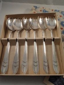 Vintage Loxley Sundae Spoon Setting IOB Sheffield England Set 6