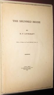 Lovecraft The Shunned House 1st Edition Arkham House