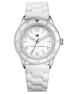 Tommy Hilfiger Watch, Womens White Silicone Strap 44mm 1781184   All