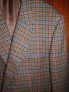100% British Cashmere LORD by Chester Barrie Striped Houndstooth Sport