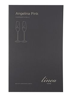 Linea Pink Angelina set of 2 champagne glasses   House of Fraser