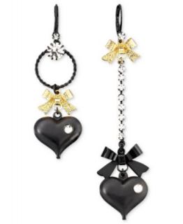 Betsey Johnson Earrings, Heart and Bow Drop Earrings   Fashion Jewelry