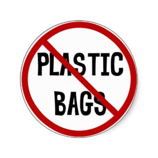 No Plastic Bags Sticker