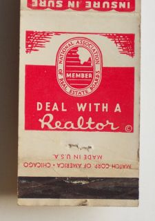 1950s Matchbook Read Denman Insurance Lubbock TX MB