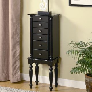 Wildon Home Lubec Jewelry Armoire with Two Doors in Black 900024