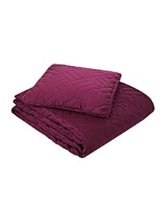 Hotel Collection Quilted bedcover and cushion in plum   