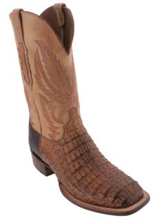 Lucchese Tan Crocodile CY1077 W8 Cowboy Boots Mens