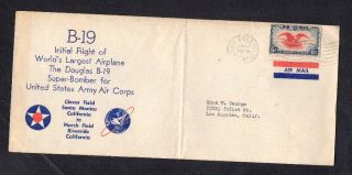 Auction . WWII Patriotic Cover B 19 First Flight