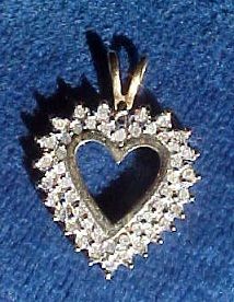 10 KT Gold Heart Older Style Pendent for Necklace
