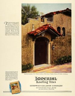 1925 Ad Imperial Roofing Tiles Ludowici Celadon Clarke   ORIGINAL