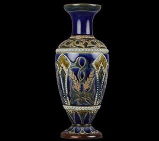 Antique Doulton Lambeth Vase by Emily London William Baron Dated 1883
