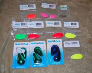 of Fishing Lure Spinner Blades Assorted Sizes Colors Making Supplies