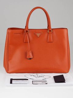 Prada Papaya Saffiano Leather Lux Tote Bag BN1844