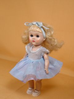 Vintage Hard Plastic Doll Vogue Ginny with Blue Ginger Dress