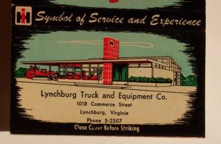 1950s Wide Matchbook IH Truck Equipment Lynchburg VA MB
