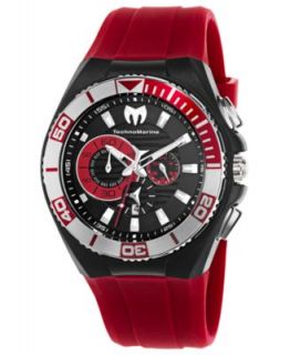 TechnoMarine Watch, Unisex Swiss Chronograph Red Silicone Strap 45mm