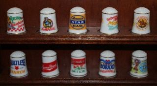 Franklin Mint Country Store Thimbles and Wood Display Rack 24 Thimbles