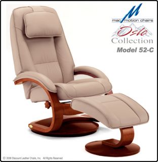 Mac Motion Swivel Leather Recliners Chair Ottoman