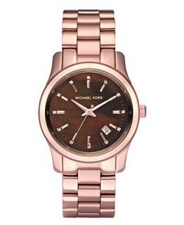 Michael Kors Watch, Womens Rose Gold Plated Stainless Steel Bracelet