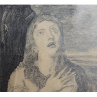 Vintage Mary Magdalene Pencil Drawing Repro