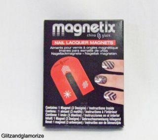 Glaze Nail Polish Color Magnetix Magnetic Magnets 3 Designs PK