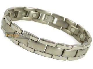 Mens Titanium Magnetic Bracelet 15 Magnets Bangle Quality Silver