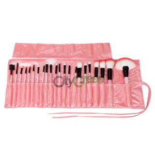 New 22pcs Professional Cosmetic Makeup Brush Set Nylon Hair Bag Pink C