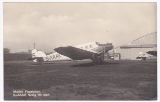 Sweden Malmo Flygstation Airport s Aaak Airplanes Vintage Real Photo