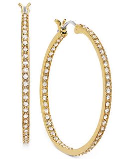 Swarovski Earring, 22k Gold Plated Crystal Somerset Hoop Earrings