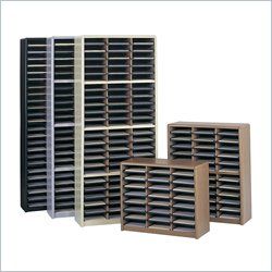 Safco 36 Compartment Value Sorter Metal File Organizer in Medium Oak