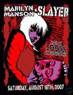 Marilyn Manson Slayer Denver 2007 Concert Poster Kuhn
