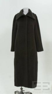 Max Mara Dark Brown Wool Mohair Long Coat Size 8