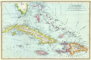 Title of map West Indies Greater Antilles